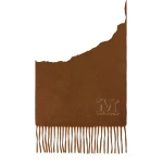 Max Mara Wsdalia Monogram Cashmere Stole in Hazelnut Brown | Scarves | Luxury Shoes 