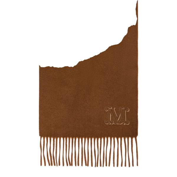 Max Mara Wsdalia Monogram Cashmere Stole in Hazelnut Brown | Scarves | Luxury Shoes 