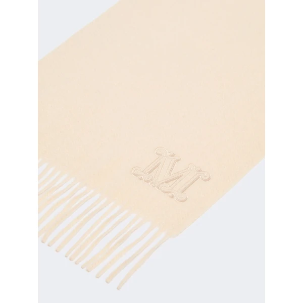 Max Mara Wsdalia Monogram Cashmere Stole in Ivory | Scarves | Luxury Shoes 