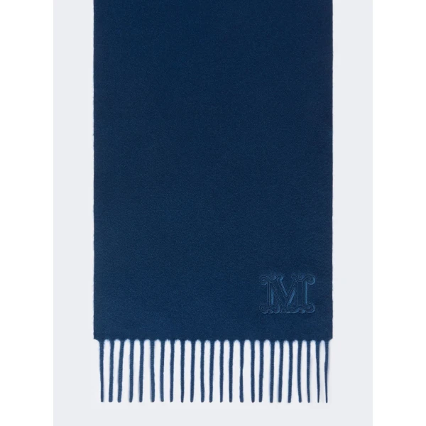 Max Mara Wsdalia Monogram Cashmere Stole in Light Blue | Scarves | Luxury Shoes 