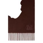 Max Mara Wsdalia Monogram Cashmere Stole in Rust | Scarves | Luxury Shoes 
