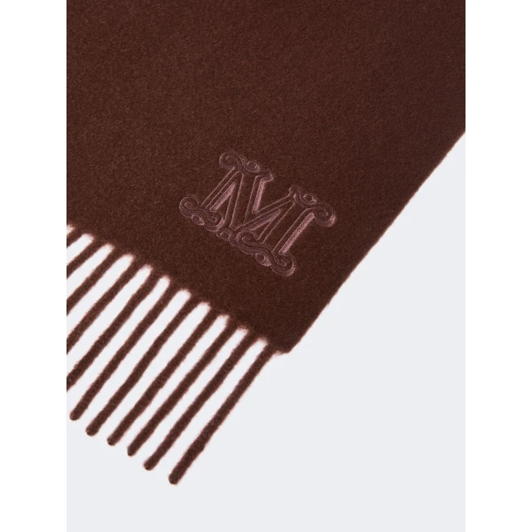 Max Mara Wsdalia Monogram Cashmere Stole in Rust | Scarves | Luxury Shoes 