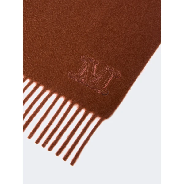 Max Mara Wsdalia Monogram Cashmere Stole in Rust Style 2 | Scarves | Luxury Shoes 