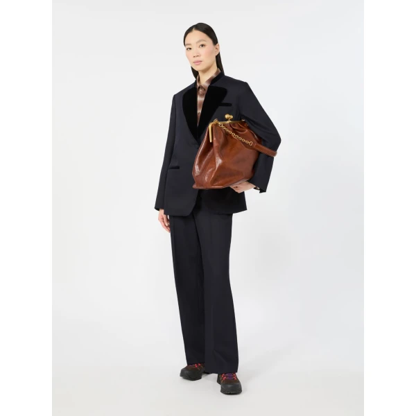 Max Mara XXL Leather Pasticcino Bag in Tobacco | Clutch Bags | Luxury Shoes 
