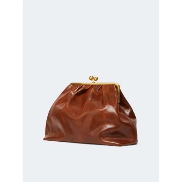 Max Mara XXL Leather Pasticcino Bag in Tobacco | Clutch Bags | Luxury Shoes 