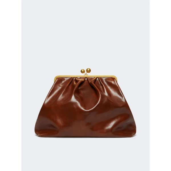 Max Mara XXL Leather Pasticcino Bag in Tobacco | Clutch Bags | Luxury Shoes 