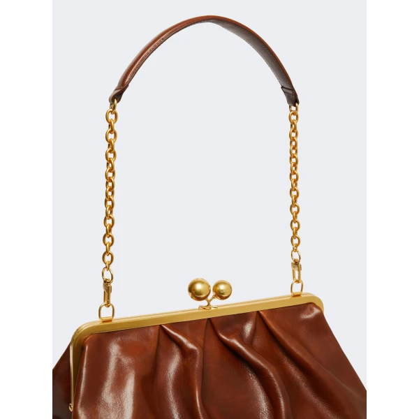 Max Mara XXL Leather Pasticcino Bag in Tobacco | Clutch Bags | Luxury Shoes 