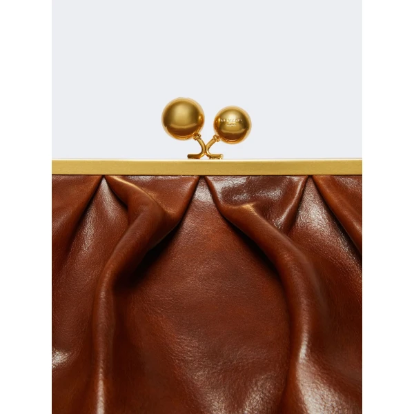 Max Mara XXL Leather Pasticcino Bag in Tobacco | Clutch Bags | Luxury Shoes 