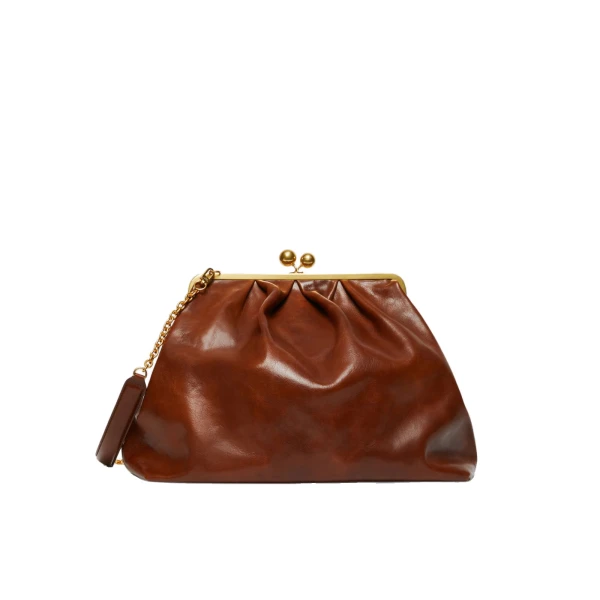 Max Mara XXL Leather Pasticcino Bag in Tobacco | Clutch Bags | Luxury Shoes 