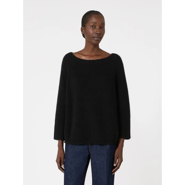 Max Mara Xeno Mohair Blend Jumper in Black | Sweaters | Luxury Shoes 