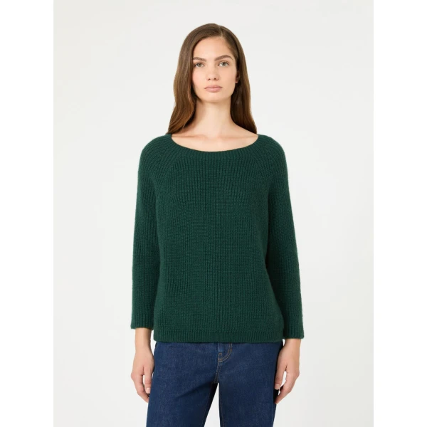 Max Mara Xeno Mohair Blend Jumper in Dark Green | Sweaters | Luxury Shoes 