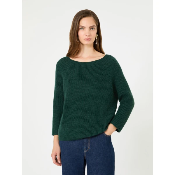 Max Mara Xeno Mohair Blend Jumper in Dark Green | Sweaters | Luxury Shoes 
