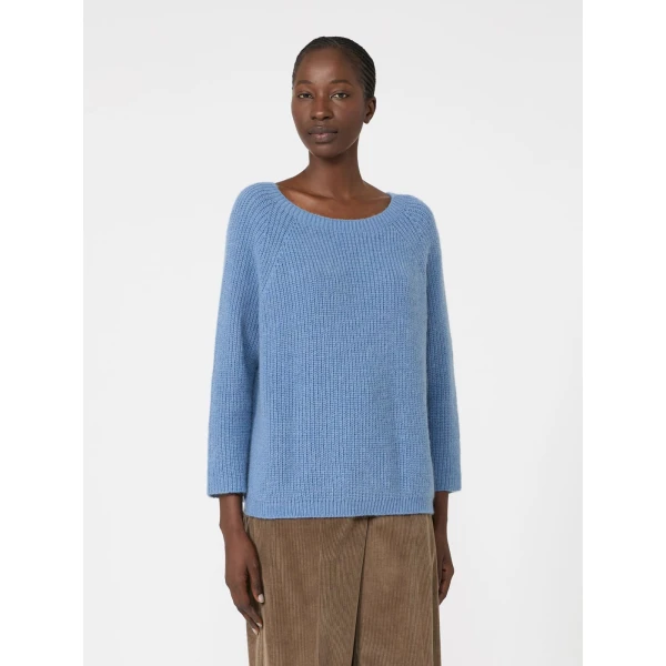 Max Mara Xeno Mohair Blend Jumper in Light Blue | Sweaters | Luxury Shoes 