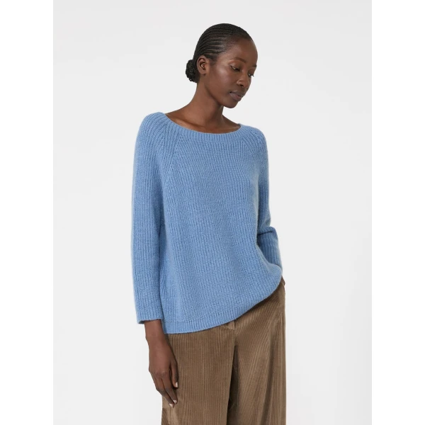 Max Mara Xeno Mohair Blend Jumper in Light Blue | Sweaters | Luxury Shoes 