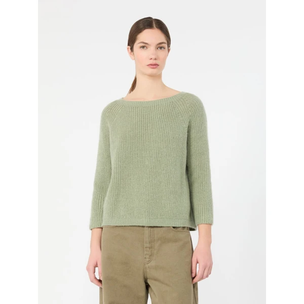 Max Mara Xeno Mohair Blend Jumper in Sage Green | Sweaters | Luxury Shoes 
