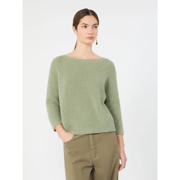 Max Mara Xeno Mohair Blend Jumper in Sage Green | Sweaters | Luxury Shoes 