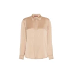 Max Mara Xero Silk Satin Shirt in Camel | Shirts | Luxury Shoes 