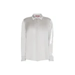 Max Mara Xero Silk Satin Shirt in Pearl Grey | Women | Luxury Shoes 
