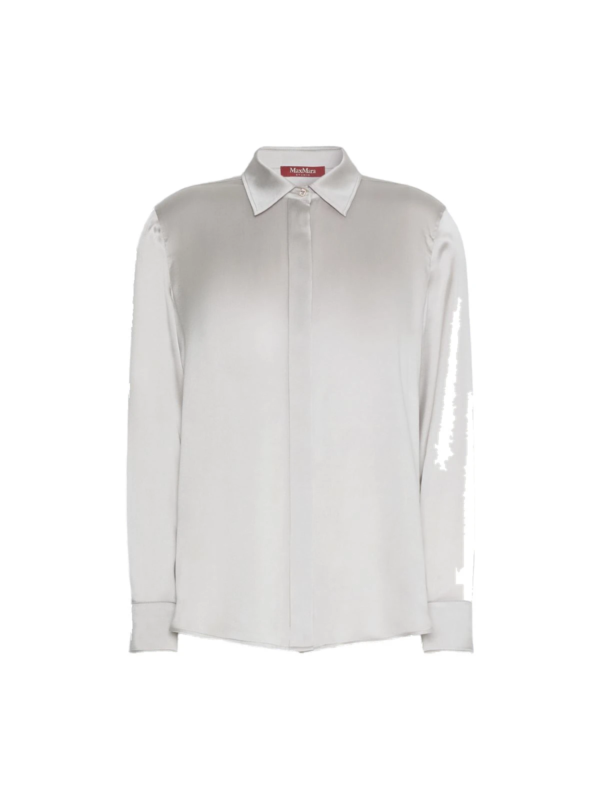 Max Mara Xero Silk Satin Shirt in Pearl Grey Max Mara Xero Silk Satin Shirt in Pearl Grey | Women | Luxury Shoes