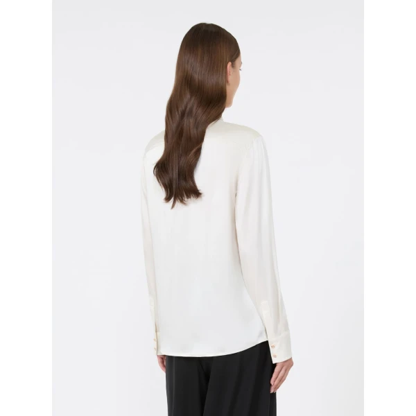 Max Mara Xero Silk Satin Shirt in Silk White | Shirts | Luxury Shoes 