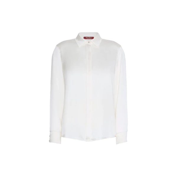 Max Mara Xero Silk Satin Shirt in Silk White | Shirts | Luxury Shoes 