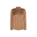 Max Mara Xero Silk Satin Shirt in Tobacco | Shirts | Luxury Shoes 