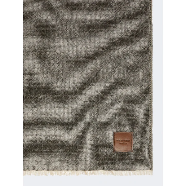 Max Mara Yarn-Dyed Wool Stole in Brown | Scarves | Luxury Shoes 