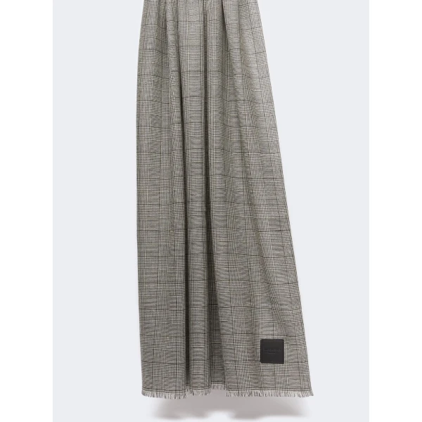 Max Mara Yarn-Dyed Wool Stole in Coffee | Scarves | Luxury Shoes 