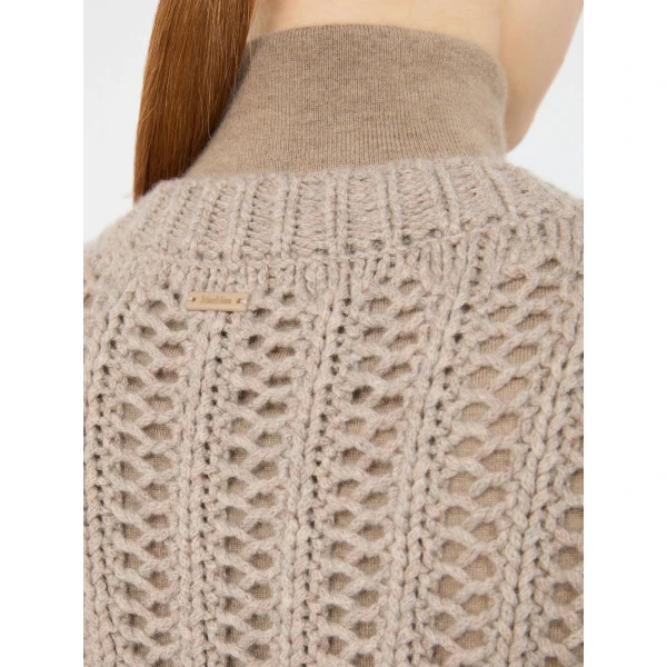 Max Mara Zaino Open-Knit Cashmere Cardigan in Sand | Cardigan | Luxury Shoes 