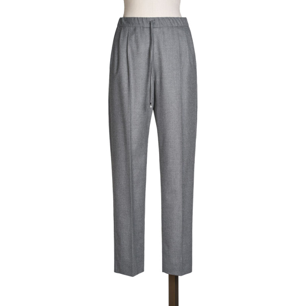 Max Mara Zamia Cashmere Foule Drawstring Trousers in Medium Grey | Tailored pants | Luxury Shoes 