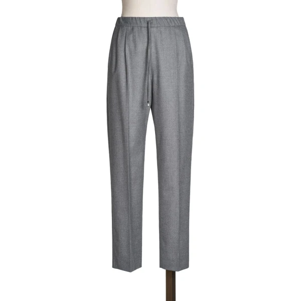 Zamia Cashmere Foule Drawstring Trousers in Medium Grey