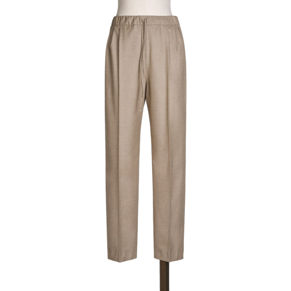 Max Mara Zamia Cashmere Foule Drawstring Trousers in Turtledove | Tailored pants | Luxury Shoes 