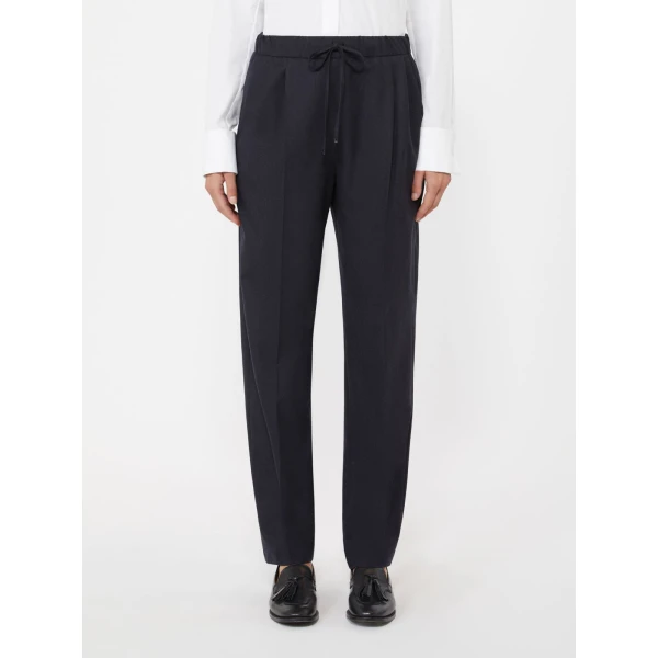Max Mara Zamia Cashmere Foule Drawstring Trousers in Ultramarine | Tailored pants | Luxury Shoes 