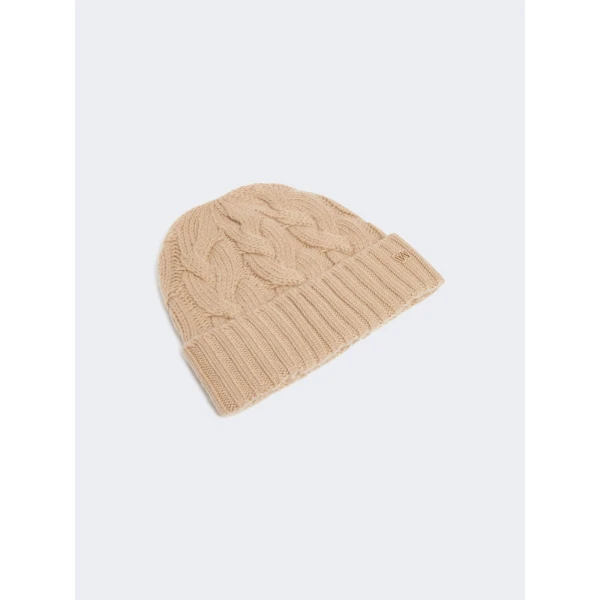 Max Mara Zampa Cashmere Beanie in Camel | Hats | Luxury Shoes 