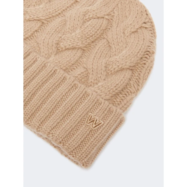 Max Mara Zampa Cashmere Beanie in Camel | Hats | Luxury Shoes 
