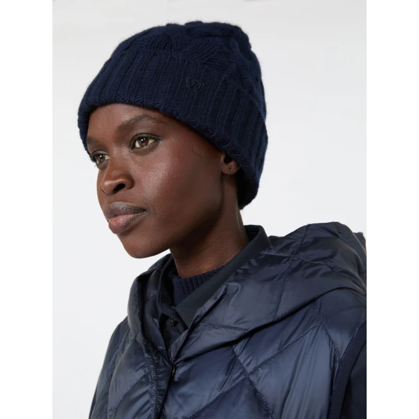 Max Mara Zampa Cashmere Beanie in Ultramarine | Hats | Luxury Shoes 