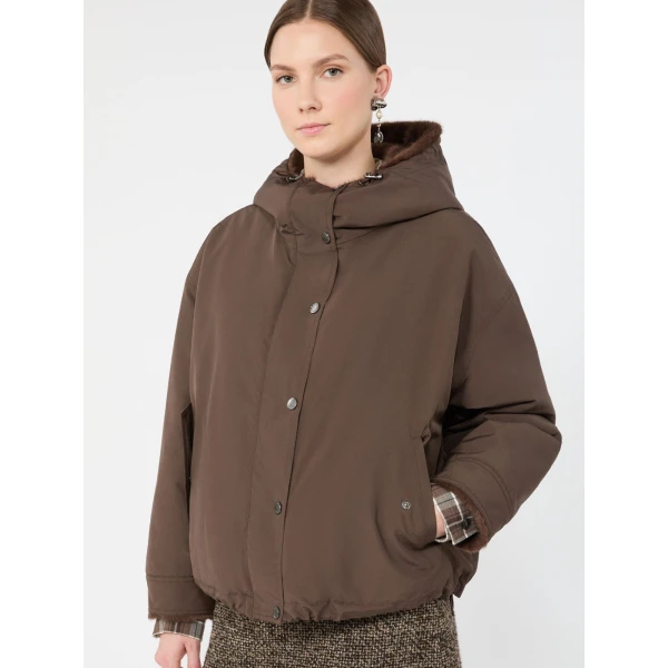 Max Mara Zanna Reversible Water-Repellent Canvas Jacket in Brown | Jackets | Luxury Shoes 