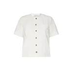 Max Mara Zanzara Stretch Cotton Canvas Jacket in White | Blazers | Luxury Shoes 