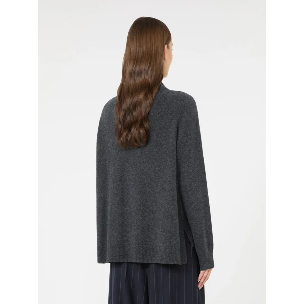 Max Mara Zarina Carded Wool and Cashmere Jumper in Dark Grey | Sweaters | Luxury Shoes 