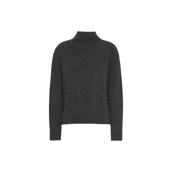 Zarina Carded Wool and Cashmere Jumper in Dark Grey