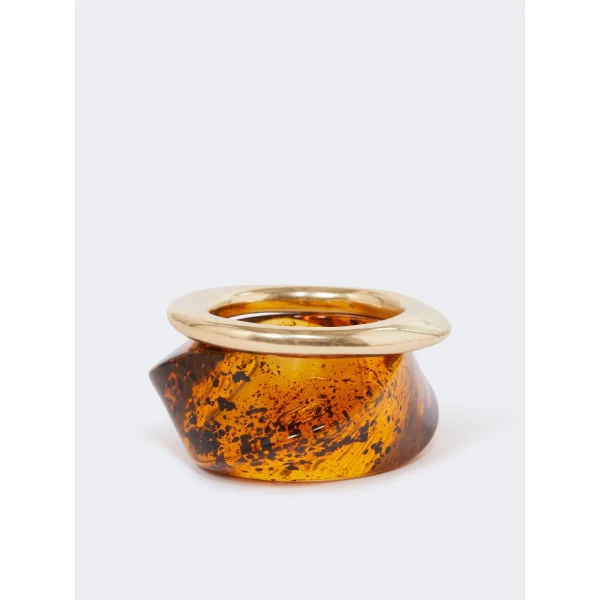 Max Mara Zarina Resin Bangle Set in Gold | Bracelets | Luxury Shoes 