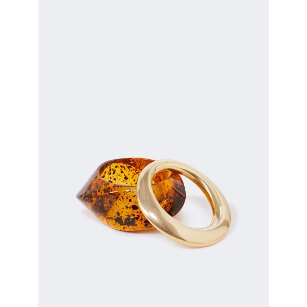 Max Mara Zarina Resin Bangle Set in Gold | Bracelets | Luxury Shoes 