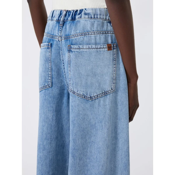 Max Mara Zattera Long Wide-Leg Cotton Denim Jeans in Blue Jeans | Denim | Luxury Shoes 