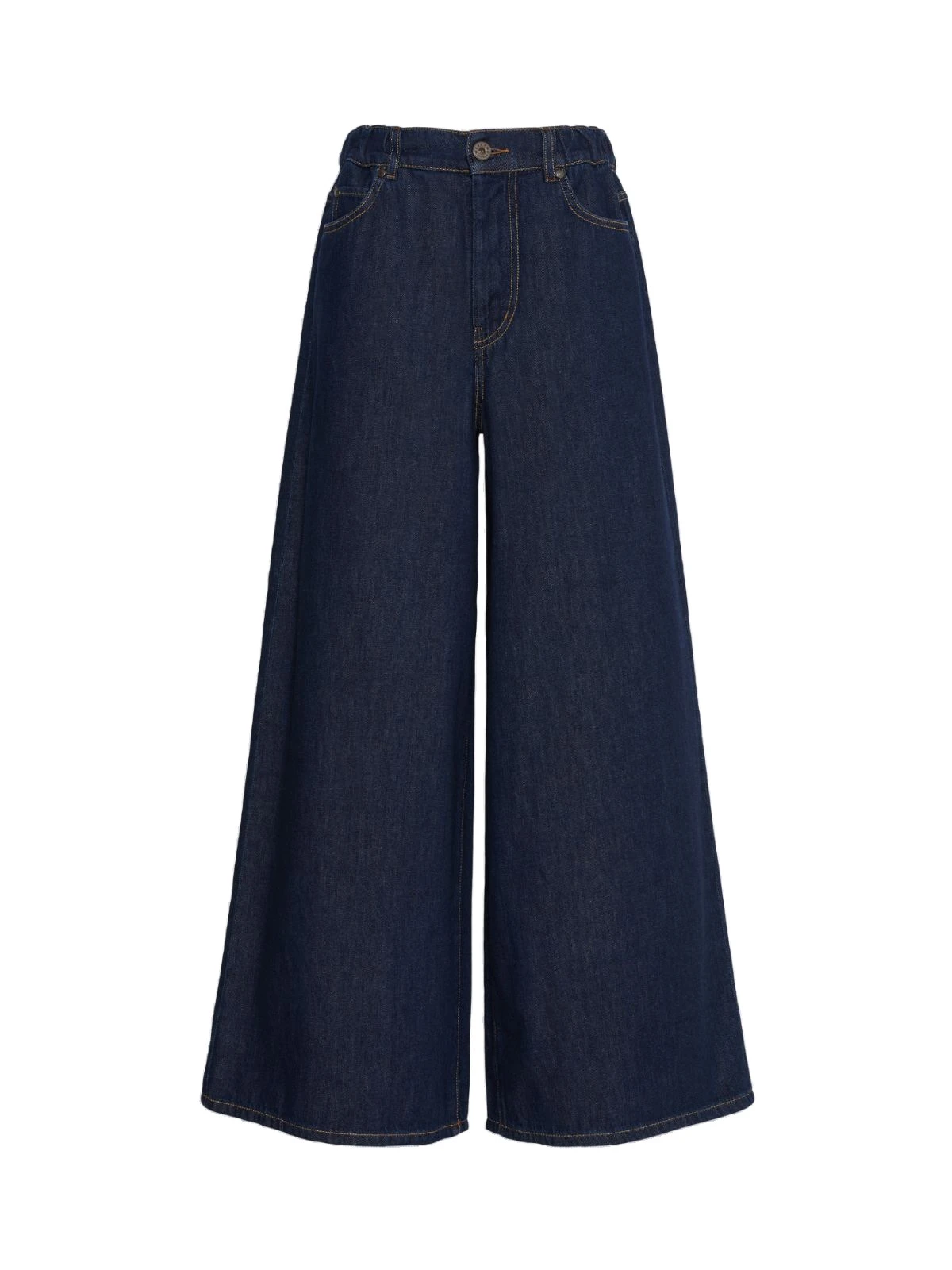 Max Mara Zattera Long Wide-Leg Cotton Denim Jeans in Navy Max Mara Zattera Long Wide-Leg Cotton Denim Jeans in Navy | Denim | Luxury Shoes