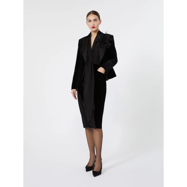 Max Mara Zattera Silk Georgette Pussy-Bow Blouse in Black | Blouse | Luxury Shoes 