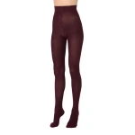 Max Mara Zavorra Ribbed Cotton Tights in Dark Red | Accessories | Luxury Shoes 