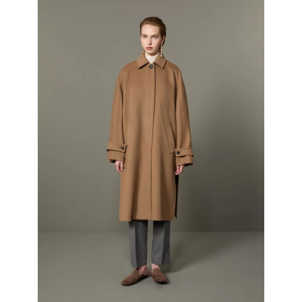 Max Mara Zebra Cashmere Shirt Coat in Hazelnut Brown | Wool Coat | Luxury Shoes 