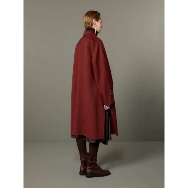 Max Mara Zebra Cashmere Shirt Coat in Rust | Wool Coat | Luxury Shoes 