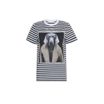 Max Mara Zelante Striped Wegman Print T-Shirt in White Blue | T-shirts | Luxury Shoes 