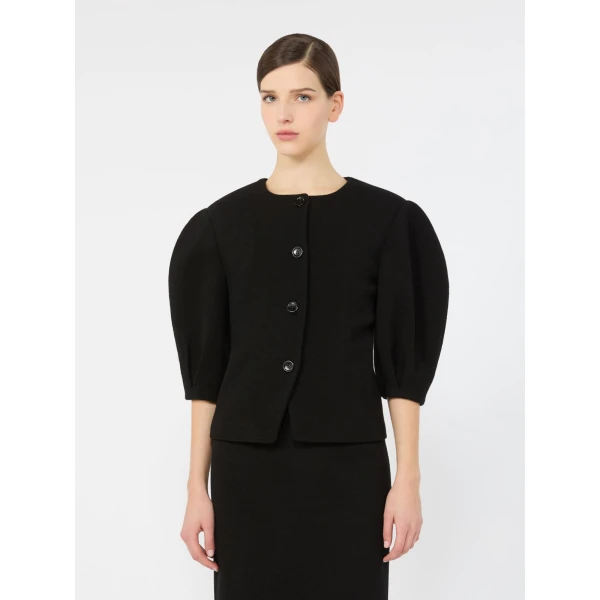Max Mara Zero Jacquard Jersey Jacket in Black | Blazers | Luxury Shoes 
